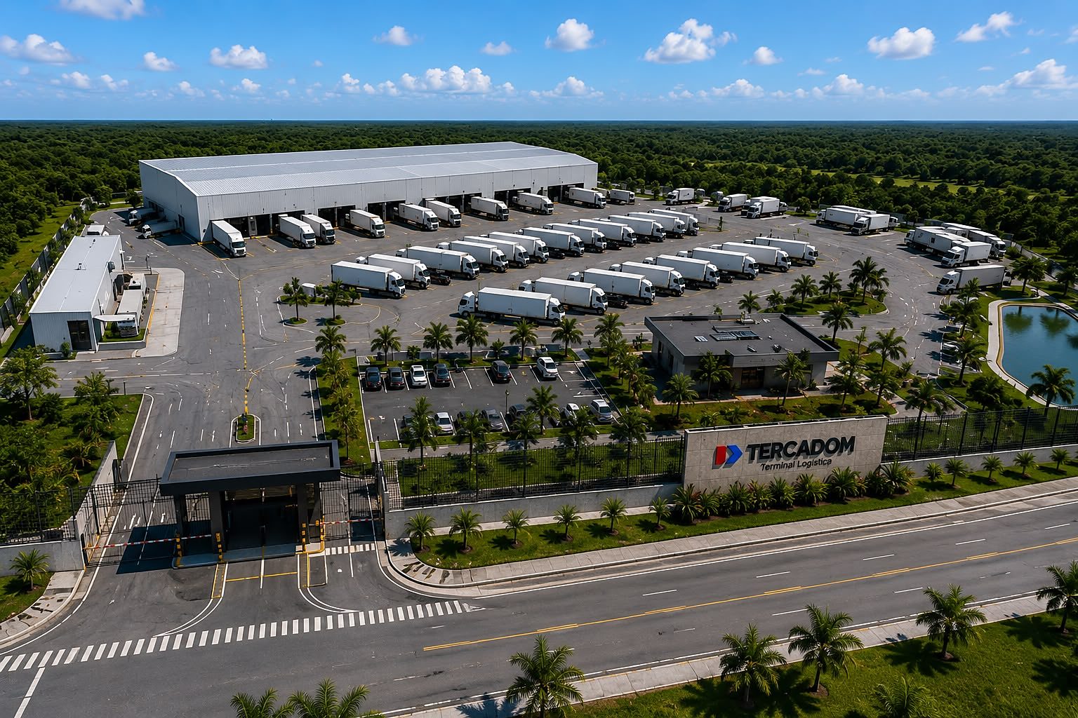 Vista aérea de la terminal TERCADOM